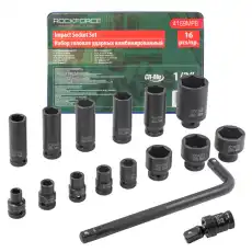 Набор головок ударных, 16пр. 1/2' 6гр. RF4169MPB ROCK FORCE