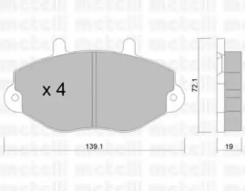 Тормозные колодки дисковые передняя ось METELLI 22-0195-0