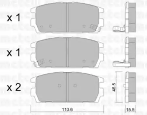 Тормозные колодки дисковые задняя ось METELLI 22-0507-0