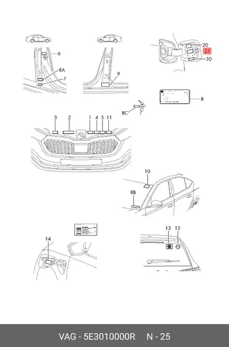 KENNSCHILD 5E3010000R VAG