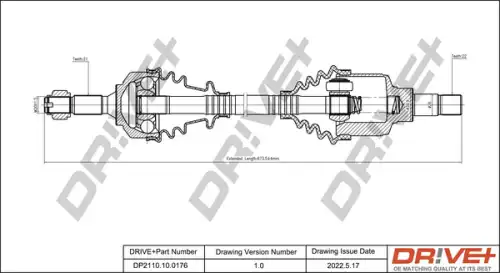 Приводной вал DP2110.10.0176 DR!VE+
