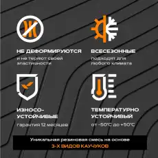 Коврики в салон REZKON 1011041100 Chery Tiggo 8 2021-н.в. 4 шт., черный