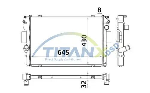 Радиатор системы охлаждения двигателя TITANX RD359009