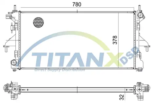 Радиатор системы охлаждения двигателя TITANX RD359016