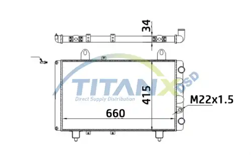 Радиатор системы охлаждения двигателя TITANX RD359020
