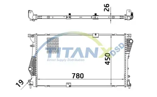 Радиатор системы охлаждения двигателя TITANX RD369007
