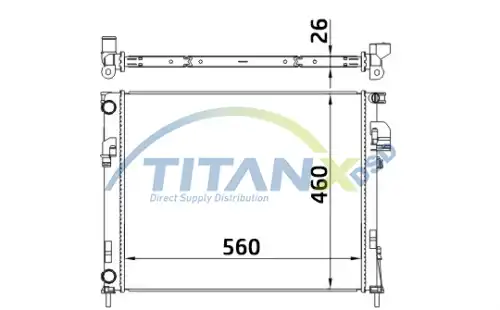 Радиатор системы охлаждения двигателя TITANX RD369014