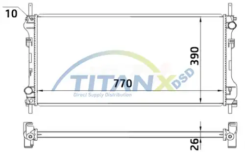 Радиатор системы охлаждения двигателя TITANX RD389012