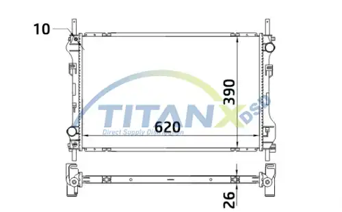 Радиатор системы охлаждения двигателя TITANX RD389014