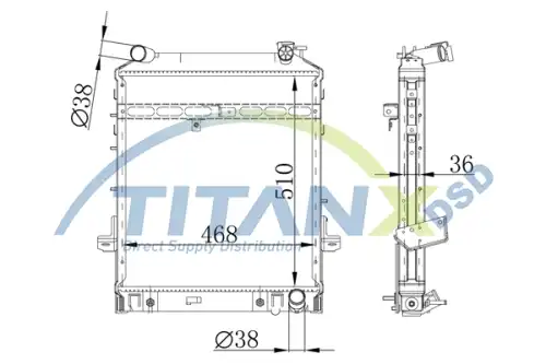 Радиатор системы охлаждения двигателя TITANX RD709029