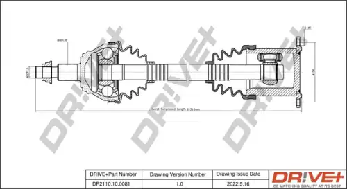Приводной вал DP2110.10.0081 DR!VE+