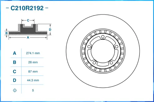 Тормозной диск CWORKS C210R2192