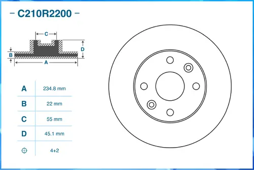 Тормозной диск CWORKS C210R2200