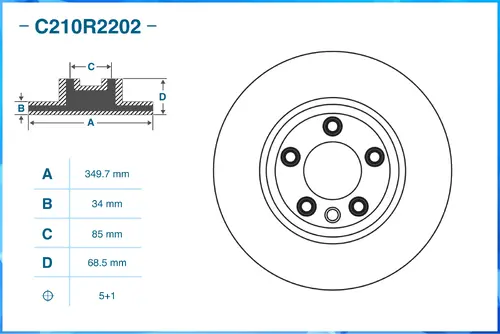 Тормозной диск CWORKS C210R2202