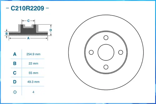 Тормозной диск CWORKS C210R2209