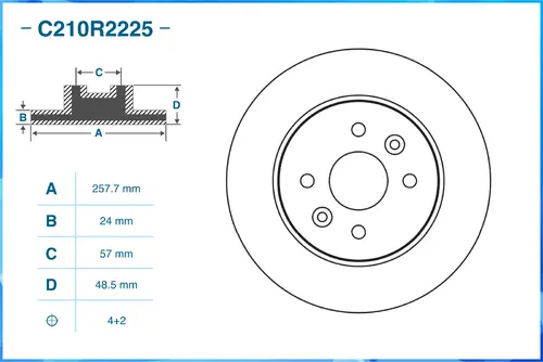 Тормозной диск CWORKS C210R2225