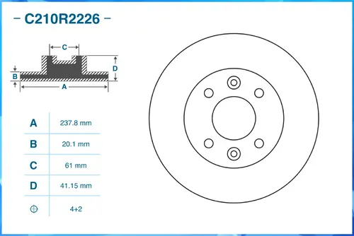 Тормозной диск CWORKS C210R2226