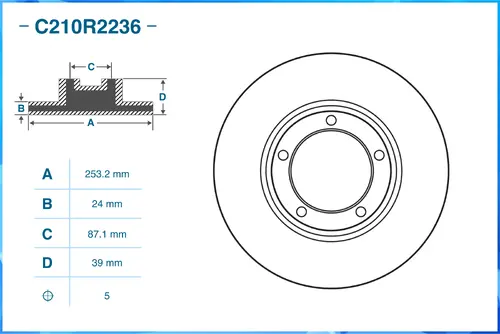 Тормозной диск CWORKS C210R2236