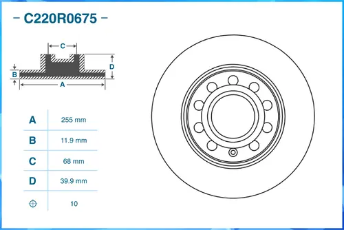 Тормозной диск CWORKS C220R0675