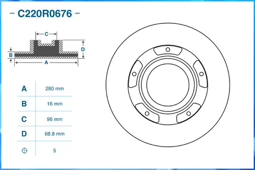 Тормозной диск CWORKS C220R0676