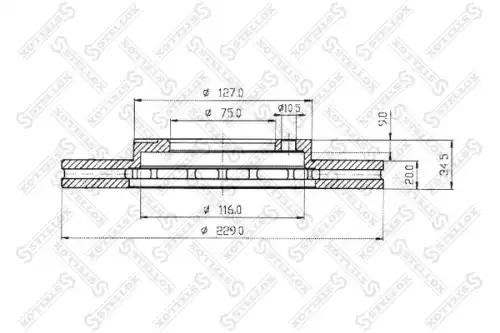 Тормозной диск STELLOX 6020-3217V-SX вентилируемый ,