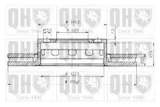 Тормозной диск QUINTON HAZELL BDC3908 вентилируемый ,