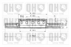 Тормозной диск QUINTON HAZELL BDC3825 вентилируемый ,