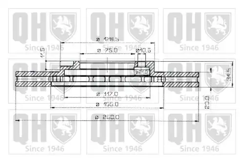 Тормозной диск QUINTON HAZELL BDC3529 вентилируемый ,