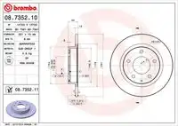 Тормозной диск BREMBO 08.7352.10 полный , задняя ось