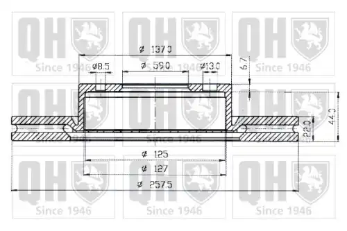 Тормозной диск QUINTON HAZELL BDC3731 вентилируемый ,