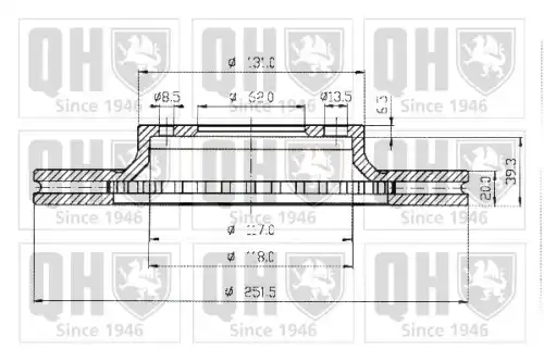 Тормозной диск QUINTON HAZELL BDC4409 вентилируемый ,