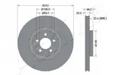 Тормозной диск ASHIKA 60-00-0962C