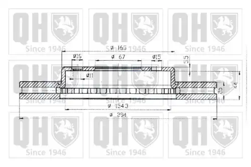 Тормозной диск QUINTON HAZELL BDC4639 вентилируемый ,