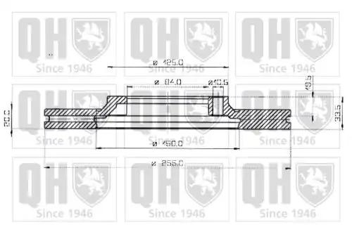 Тормозной диск QUINTON HAZELL BDC3598 вентилируемый ,