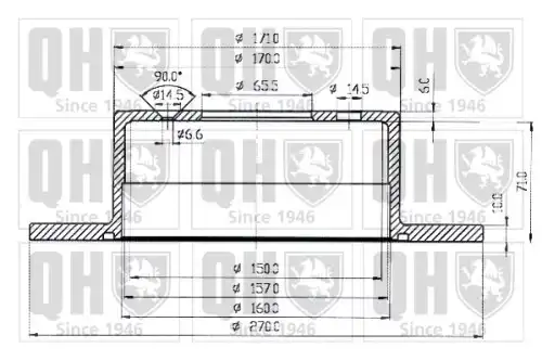 Тормозной диск QUINTON HAZELL BDC4635 полный ,