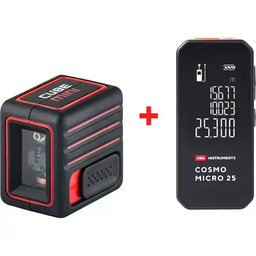 А00690 Нивелир лазерный ADA Cube MINI Basic Edition+Дальномер лазерный ADA Cosmo MICRO 25 А00690