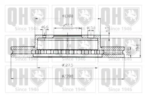 Тормозной диск QUINTON HAZELL BDC3501 вентилируемый ,