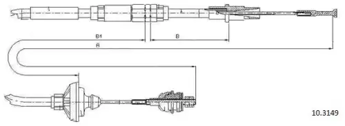Трос сцепления CABOR 103149