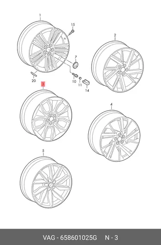 алюминиевый диск 658601025G VAG