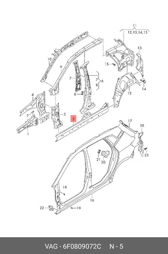 Порог 6F0809072C VAG