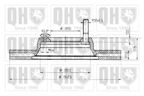 Тормозной диск QUINTON HAZELL BDC3502 вентилируемый ,