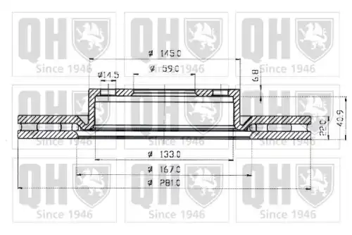 Тормозной диск QUINTON HAZELL BDC4500 вентилируемый ,