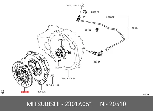 Диск сцепления MITSUBISHI 2301A051