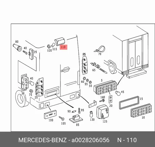 Фонарь задний MB 002 820 60 56