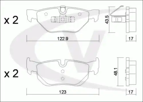колодки дисковые торм. задн. BMW V20-8129 VAICO