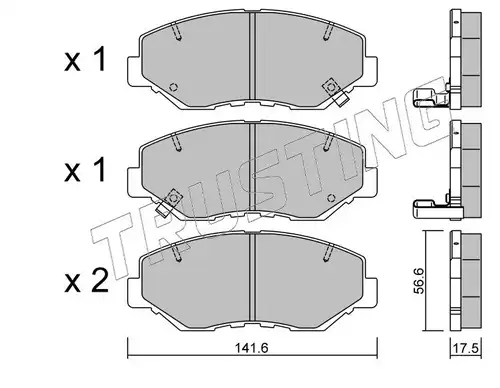 Тормозные колодки дисковые передняя ось TRUSTING 622.0