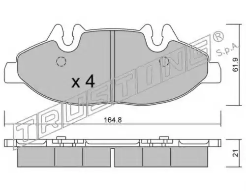Тормозные колодки дисковые передняя ось TRUSTING 591.0