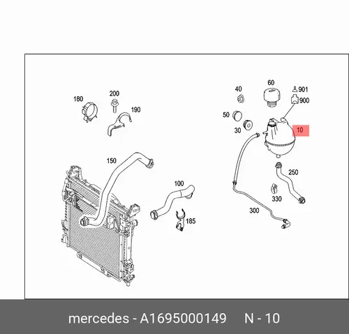 Расширительный бачок MB 169 500 01 49