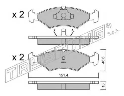колодки дисковые торм. перед. Ford 031.0 TRUSTING