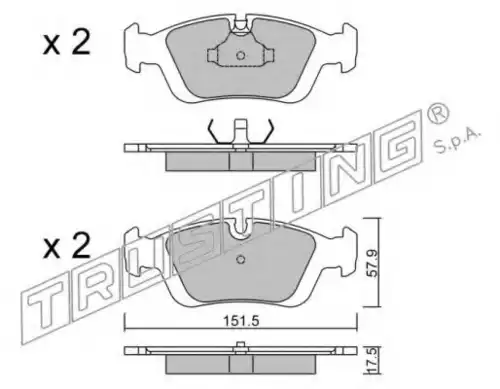 Тормозные колодки дисковые передняя ось TRUSTING 126.0